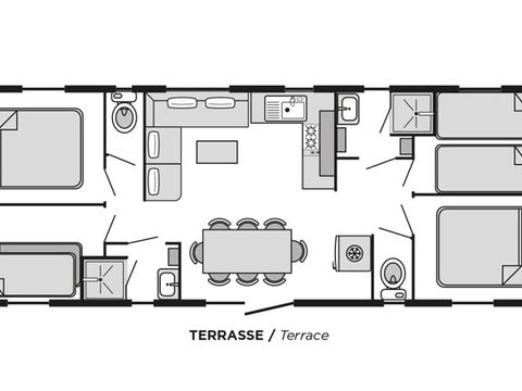 MOBILHOME 8 personnes - Tribu CONFORT climatisé