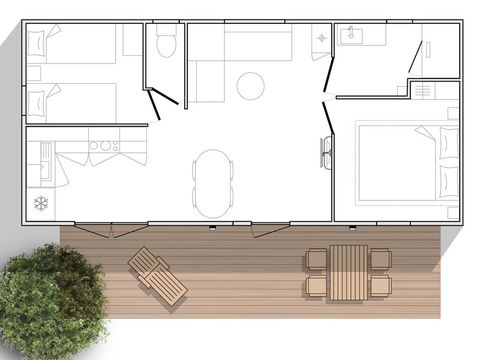 MOBILHOME 6 personnes -  Victoria CLASSIC climatisé - 4/6p