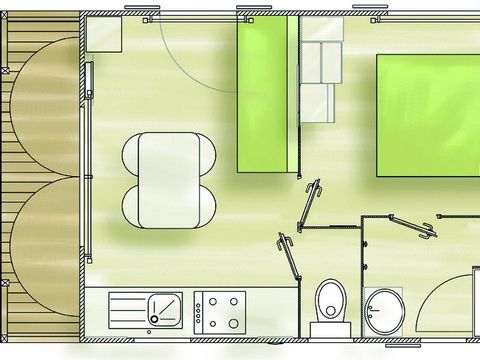 MOBILHOME 2 personnes - Mobil-home CORSAIR climatisé