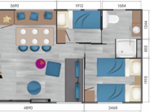 MOBILHOME 6 personnes - TAOS - 3 chambres - 2 salles d'eau