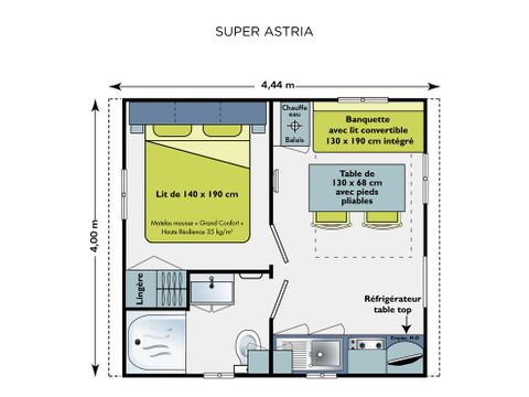 MOBILE HOME 2 people - SUPER ASTRIA - 1 Bedroom