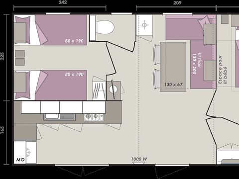 MOBILHOME 4 personnes - Gamme Caraïbe Super Titania Riviera