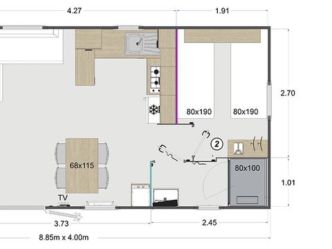 MOBILE HOME 6 people - 2 bedrooms Grand Confort - 34m² - France