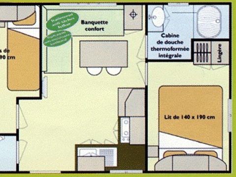 MOBILHOME 4 personnes - Bornéo + clim