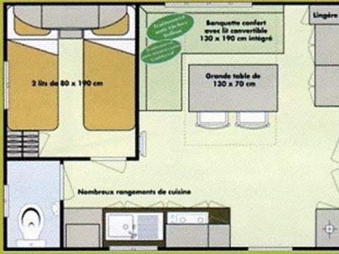 MOBILE HOME 4 people - Bamboo + air conditioning