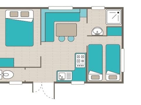 MOBILHOME 4 personnes - Classic XL | 2 Ch. | 4 Pers. | Terrasse surélevée