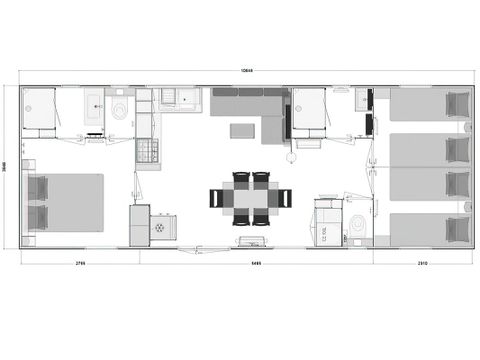 MOBILHOME 6 personnes - VIP Prestige 3 ch, 6 pers, 2 SDB, climatisé