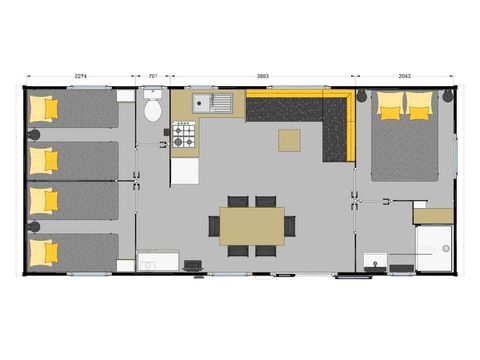 MOBILHOME 6 personnes - V.I.P. 3 CHAMBRES