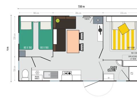 MOBILE HOME 6 people - Grand Confort 2 bedrooms sleeps 4/6