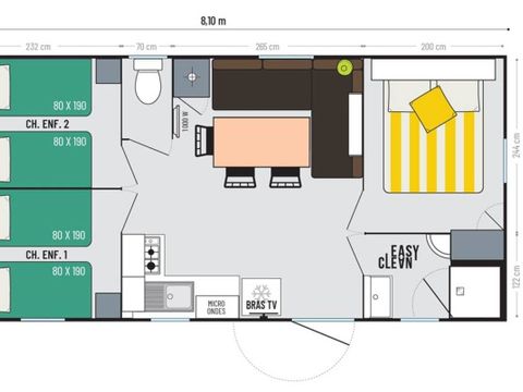 MOBILE HOME 8 people - Grand Confort 3 bedrooms sleeps 6/8