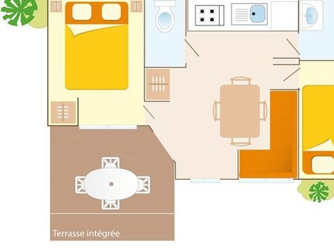 MOBILE HOME 4 people - Mobil-home | Comfort XL | 2 Bedrooms | 4 Pers. | Small Terrace | Air conditioning