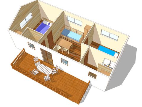 MOBILHOME 4 personnes - Comfort | 2 Ch. | 4 Pers. | Terrasse surélevée | Clim.