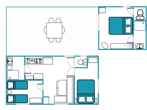 MOBILHOME 6 personnes - Mobil-Home Suite Charme 6p