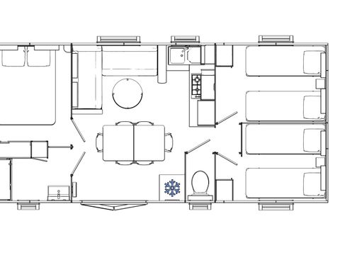 MOBILHOME 6 personnes - Mobil-Home Charme 3 chambres 6p