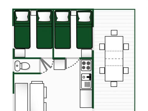 MOBILE HOME 6 people - Standard 3-bedroom mobile home 6p