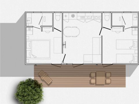 MOBILHOME 4 personnes - Mobil-Home Charme Plus Premium 4 pers 2ch. 2SDB