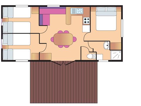 MOBILHOME 6 personnes - CLASSIQUE 3 chambres - TV