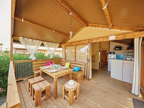 TENTE TOILE ET BOIS 5 personnes - Tente Lodge | 2 Ch. | 4/5 Pers. | Sans SDB