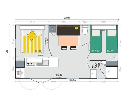 MOBILE HOME 4 people - Privilege cottage with outside bed - Family area