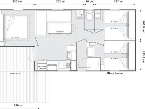 MOBILHOME 6 personnes - Calypso - Climatisé