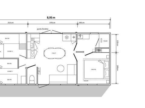 MOBILHOME 6 personnes - Cottage Prestige Garden 6Pers 3Ch. Clim