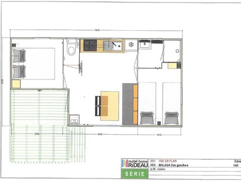 MOBILE HOME 4 people - Mobile-home 25m2 (2021) + semi-covered wooden terrace 8m2. 4 pers.