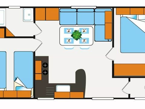 MOBILE HOME 6 people - 3 Rooms 4/6 Persons Air-conditioned + TV