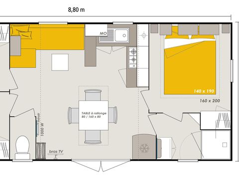 MOBILE HOME 8 people - Homeflower Premium 31m² / 3 bedrooms - terrace