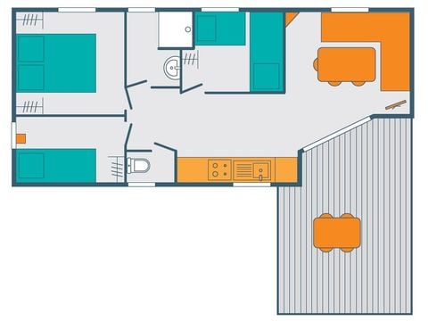 MOBILHOME 6 personnes - CONFORT 6 PERS.