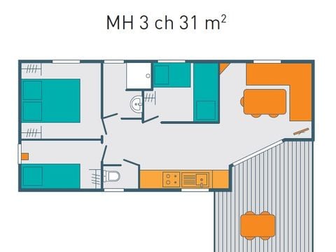 MOBILHOME 6 personnes - CONFORT 6 PERS.