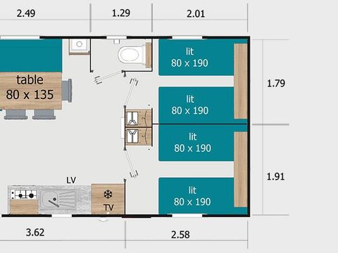 MOBILE HOME 6 people - Lodge 8073 - 3 Bedrooms