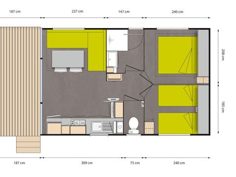 MOBILHOME 4 personnes - Confort Compact - 2 chambres