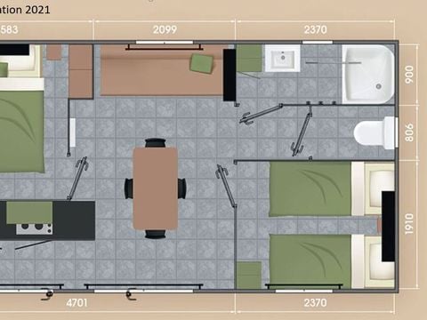 MOBILHOME 4 personnes - Confort - 2 chambres