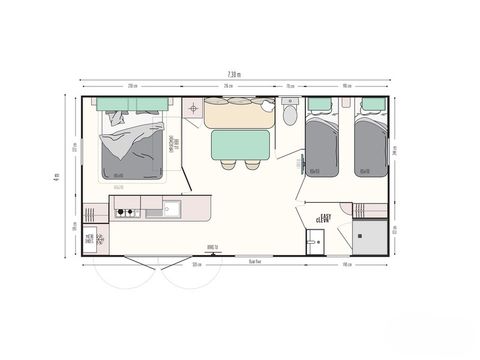 MOBILHOME 4 personnes - Confort - 2 chambres