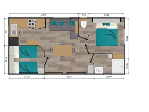 MOBILHOME 4 personnes - Confort XL SPA - 2 chambres