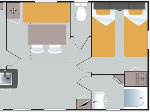 MOBILE HOME 4 people - Homeflower Premium 26,5m² (2 bedrooms) + air conditioning