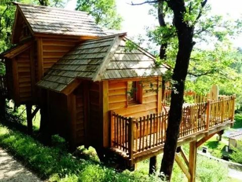 TENTE TOILE ET BOIS 6 personnes - Cabane Perchée 3 Pièces 6 Personnes