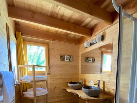 TENTE TOILE ET BOIS 4 personnes - Cabane Perchée 3 Pièces 4 Personnes