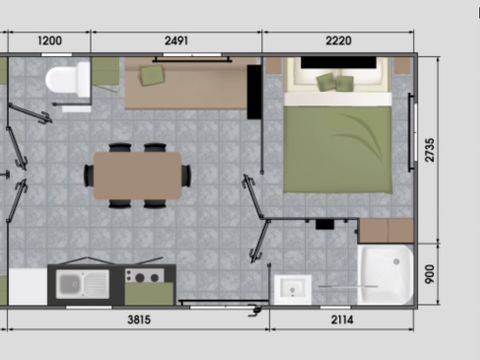 MOBILE HOME 6 people - 3 comfort rooms + loggia