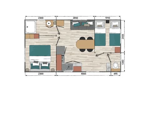 MOBILHOME 5 personnes - Océane Nouveauté 2025