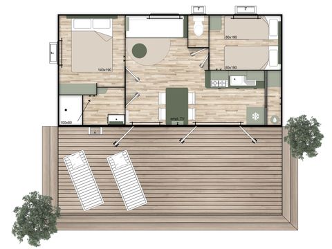 MOBILHOME 5 personnes - NEST 29.2 - 2CH - Nouveauté 2023