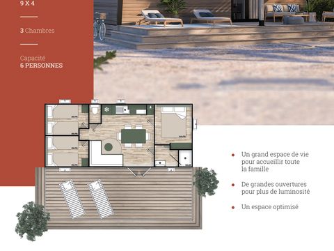 MOBILHOME 7 personnes - NEST 35.3 - 3 CH  - Nouveauté 2023