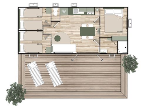 MOBILHOME 7 personnes - NEST 35.3 - 3 CH  - Nouveauté 2023