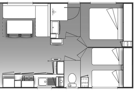 MOBILHOME 4 personnes - MOBILE HOME PANORAMA 25 M² avec terrasse couverte