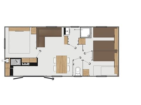 MOBILHOME 6 personnes - Mobil-home | Premium Exclusive | 3 Ch. | 6 Pers. | Terrasse surélevée | Clim. | TV