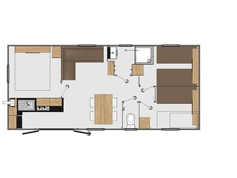 MOBILE HOME 6 people - Mobile home | Premium Exclusive | 3 Bedrooms | 6 Pers. | Raised terrace | Air conditioning | TV