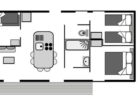 MOBILHOME 6 personnes - Mobil-home | Premium Exclusive | 3 Ch. | 6 Pers. | Terrasse surélevée | Clim. | TV