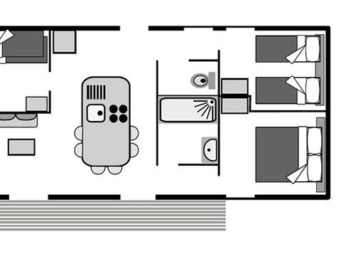 MOBILE HOME 6 people - Mobile home | Premium Exclusive | 3 Bedrooms | 6 Pers. | Raised terrace | Air conditioning | TV