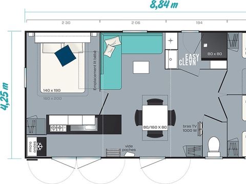 MOBILE HOME 6 people - Mobile-home | Comfort XL | 3 Bedrooms | 6 Pers. | Raised terrace | Air conditioning | TV