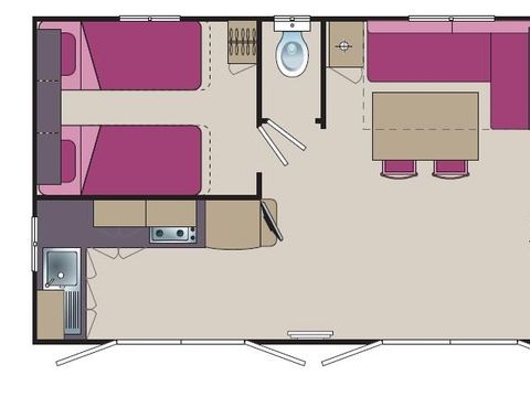 MOBILE HOME 4 people - MAQUIS 2 bedrooms + air conditioning